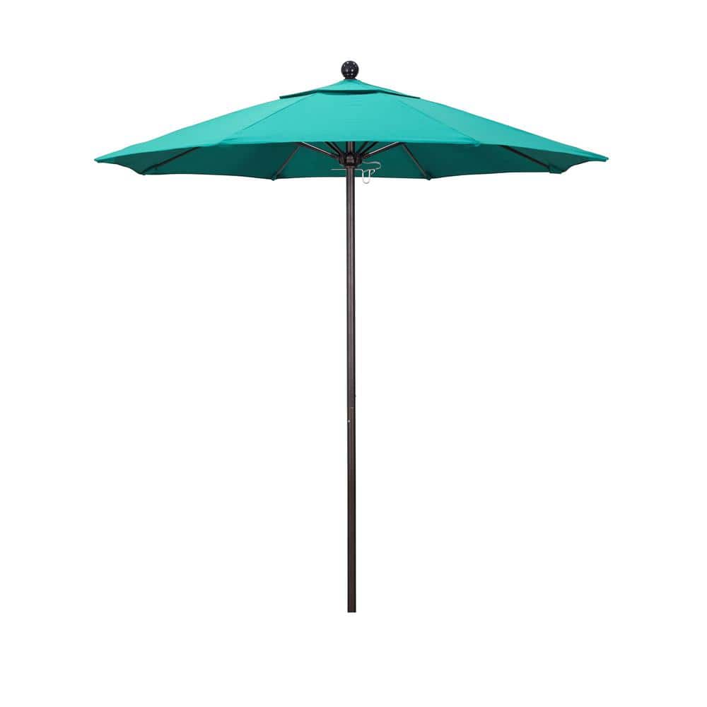 7.5 ft. Bronze Aluminum Commercial Market Patio Umbrella with Fiberglass Ribs and Push Lift in Aruba Sunbrella price history on PriceWatchPro