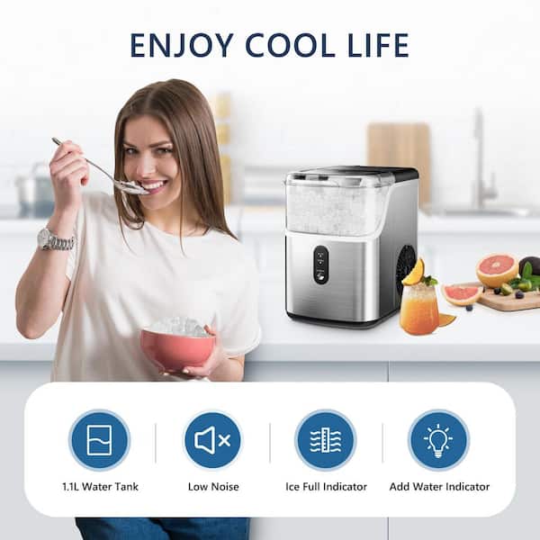Vibekio 9.1 in. 35 lb. Nugget Ice Countertop Portable Ice Maker in