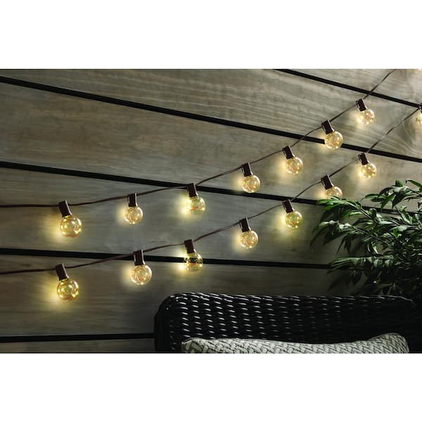 Hampton Bay Outdoor/Indoor 12 ft. Plug-In LED G40 Copper Fairy String Light (10-Heads)
