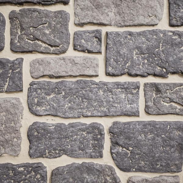 EverStone Cobblestone Faux Stone Panel, 48"W x 23 3/4"H x 1 1/8"D, Oxford Terrace Color