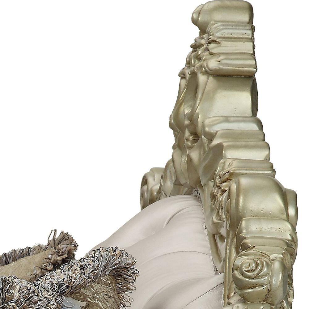 Elegant Floral Tufted Fabric Loveseat with Rolled Arms and Nailhead Accents