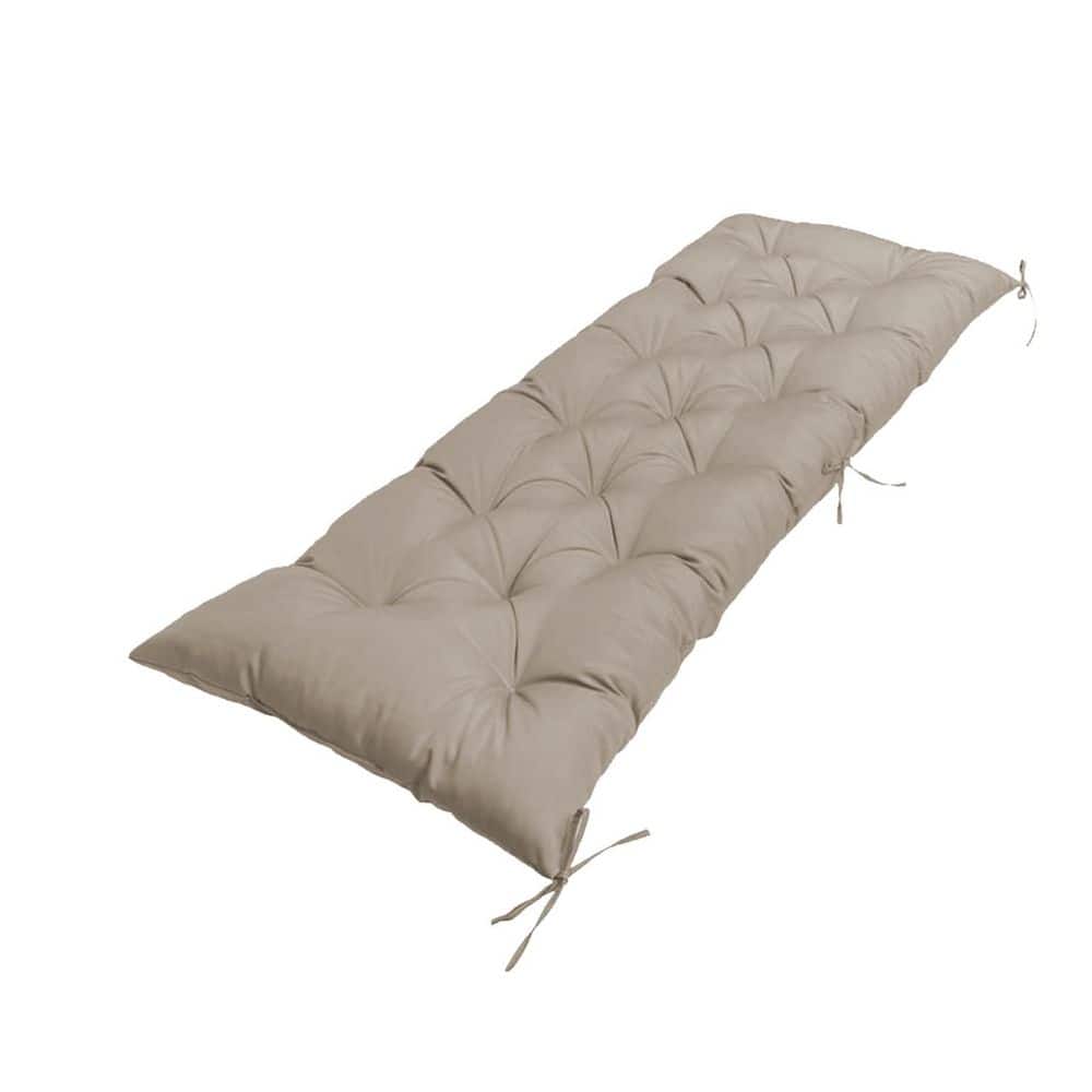 60 in. x 20 in. Rectangular Outdoor Tufted Bench Cushion for Patio Furniture, Wicker Loveseat Cushion, Khaki