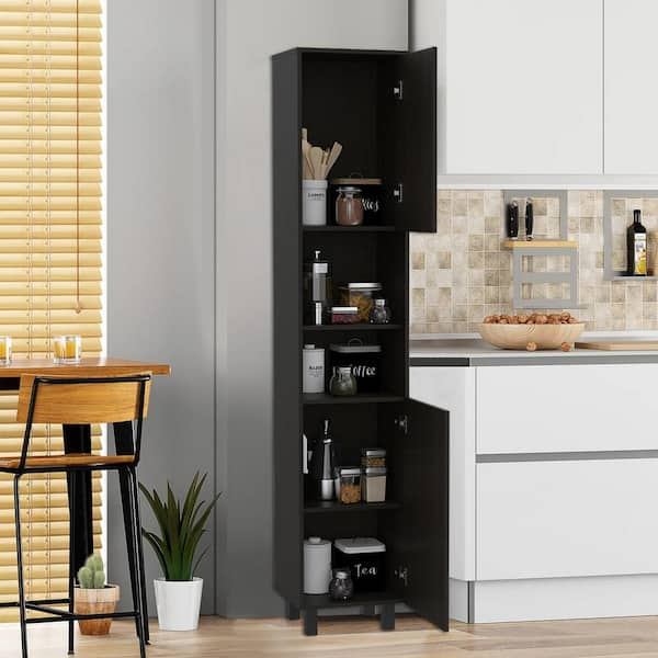 23.62 in. W x 9.05 in. D x 61.81 in. H Black Linen Cabinet