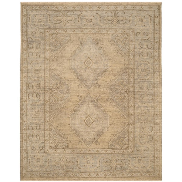 Izmir 10 ft. x 14 ft. Gold/Gray Tribal Geometric Area Rug