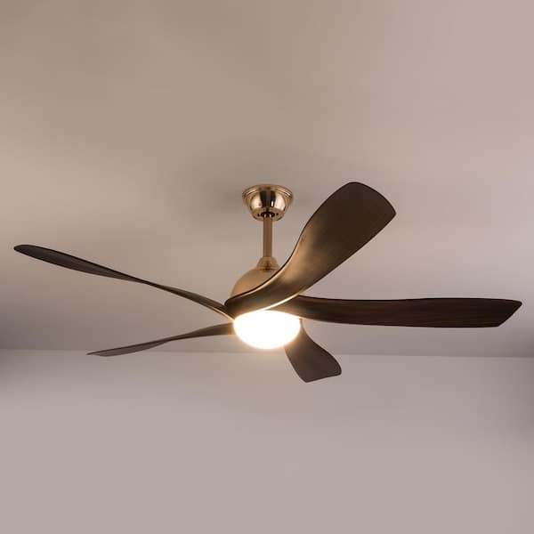 OUKANING 52 in. Indoor Gold amd Brown Modern 6-Speed Reversible