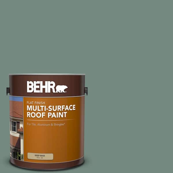 1 gal. #MS-61 Frosted Green Flat Multi-Surface Exterior Roof Paint
