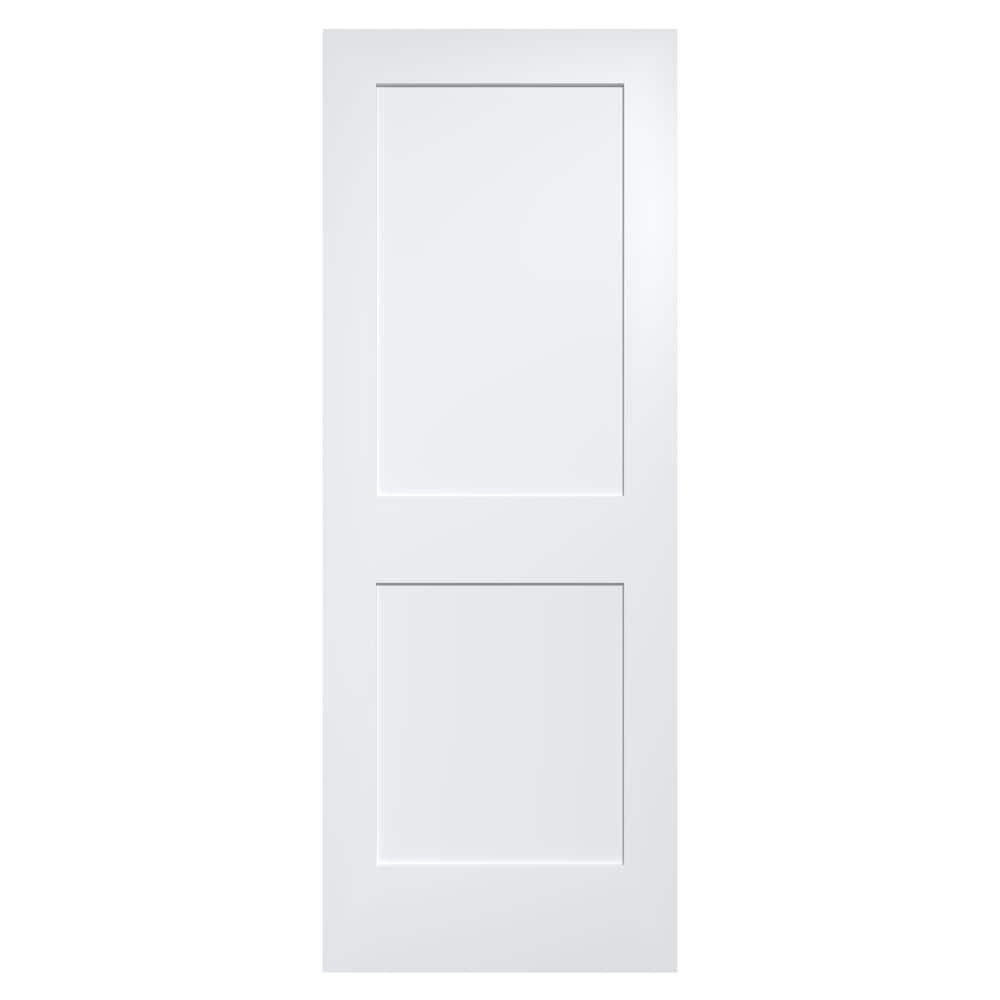 HOMESTEAD Shaker 28 in. x 80 in. 2 Panel Solid Core White Primed Pine Interior Door Slab