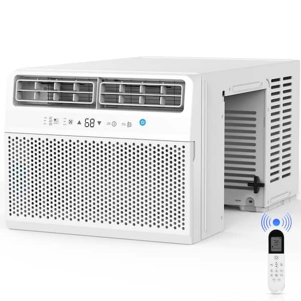 10,000 BTU (6,000 DOE) Window Air Conditioner 115-Volt Cools 450 sq. ft. Through the Wall AC w/ Remote in White