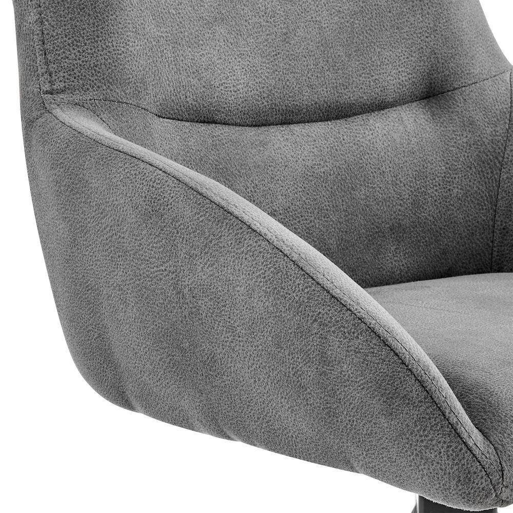 Modern Charcoal Fabric and Black Metal 30" Swivel Bar Stool