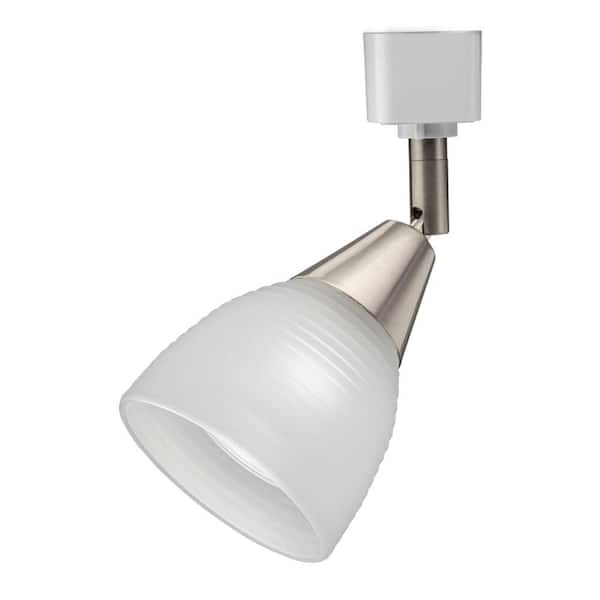 Lithonia Lighting Frosted Ribbed 1-Light Brushed Nickel Track Lighting