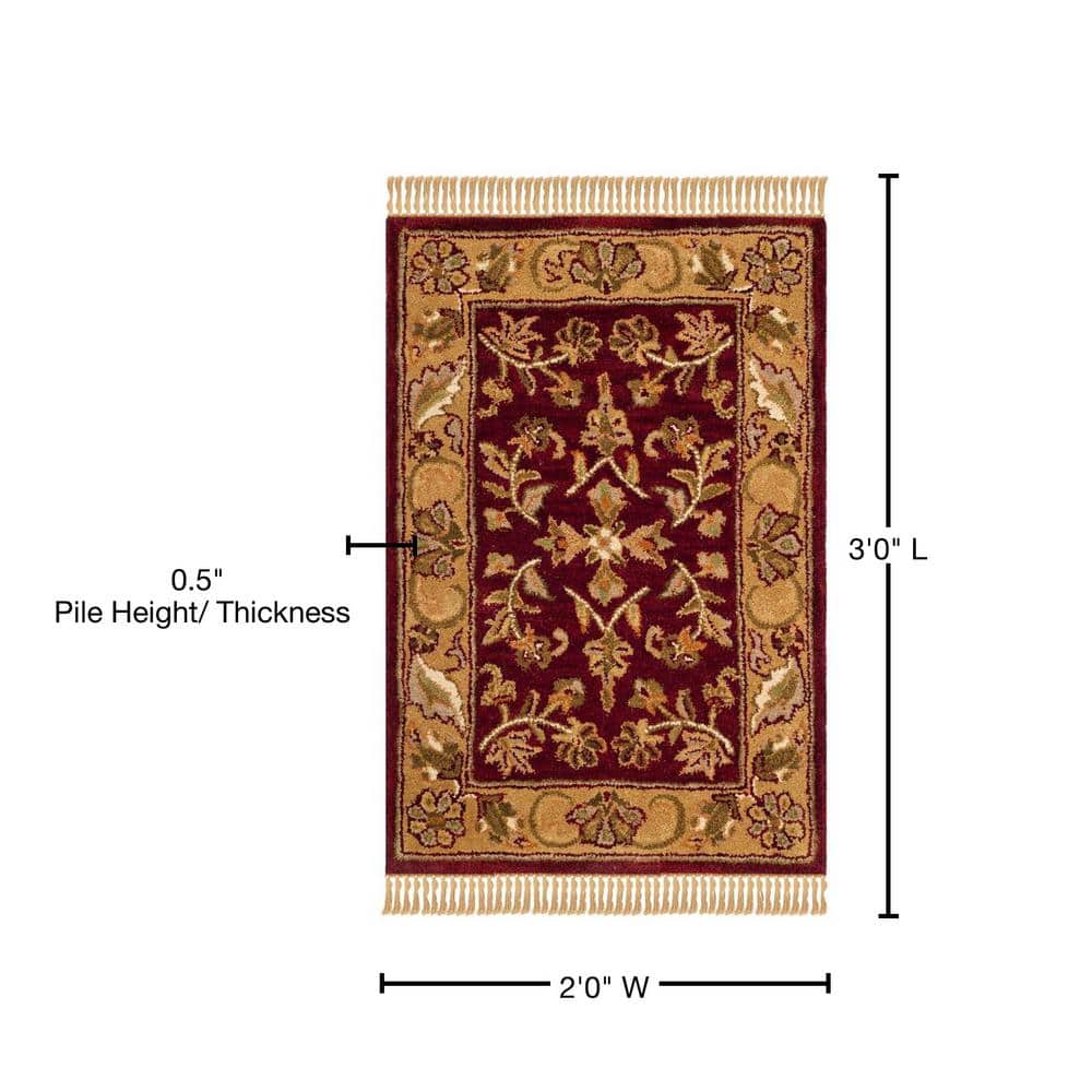 Heritage Hand-Tufted Wool Rectangular Rug in Luscious Red