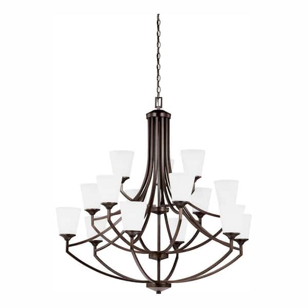 Generation Lighting Hanford 15-Light Burnt Sienna Chandelier with LED Bulbs