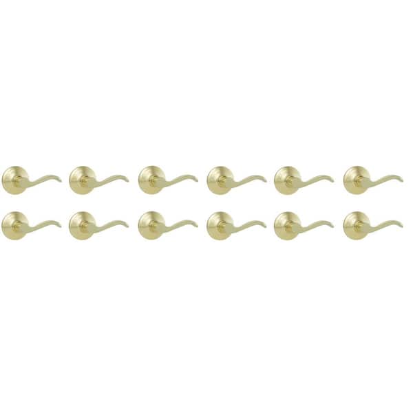 Naples Polished Brass Hall/Closet Door Lever 12-Pack