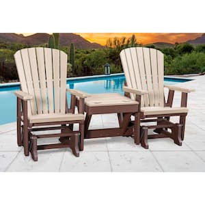 Adirondack Series 76 in. 2-Person Brown High Density Polyethylene Plastic Outdoor Glider