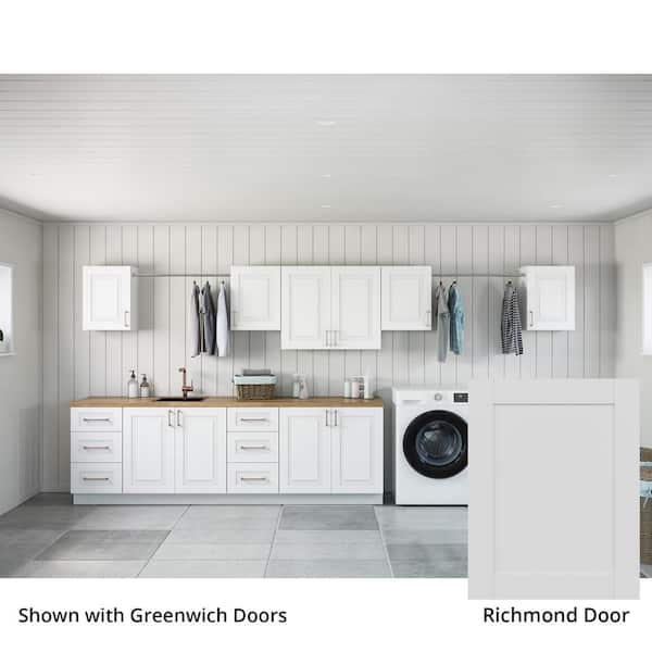 MILL'S PRIDE Richmond Verona White Plywood Shaker Stock Ready to Assemble Kitchen-Laundry Cabinet Kit 24 in. x 84 in. x 178 in.