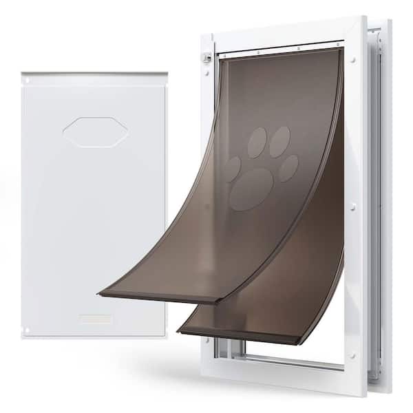 Pet Door, X-Large, Double Magnetic Flaps, Metal Frame, Strong and Weatherproof Dog Door, 13.63 W x 23.63 H