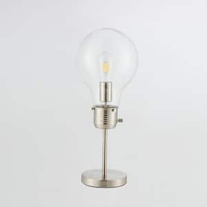 17 in. Brushed Nickel Bulb-in-a-Bulb Table Lamp