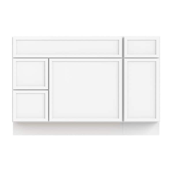 48 in. W x 21 in. D x 32.5 in. H Bath Vanity Cabinet without Top in White (Unassembled)