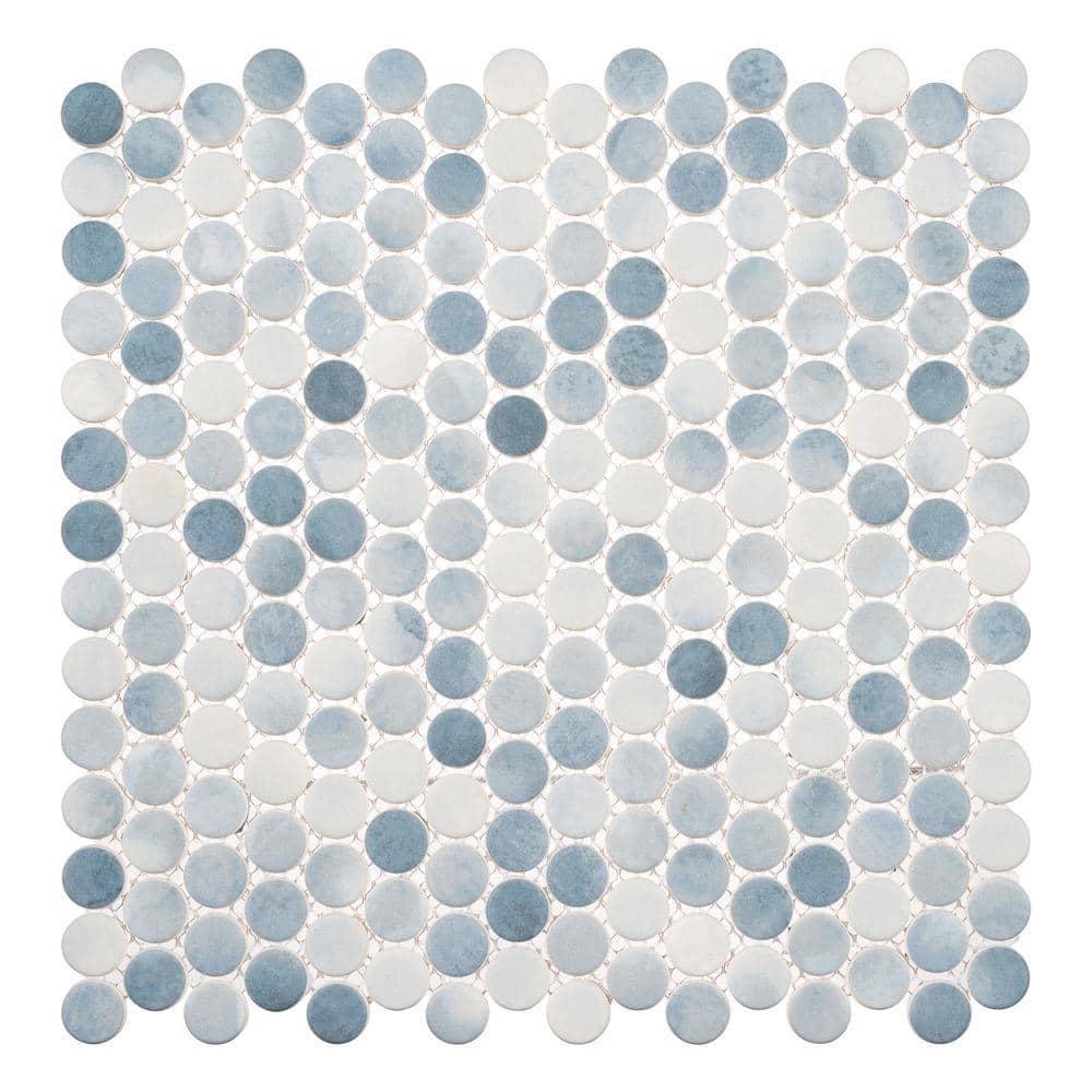 ANDOVA Pixie Wave Blue/Dark Blue 12-1/8 in. x 12-1/8 in. Penny