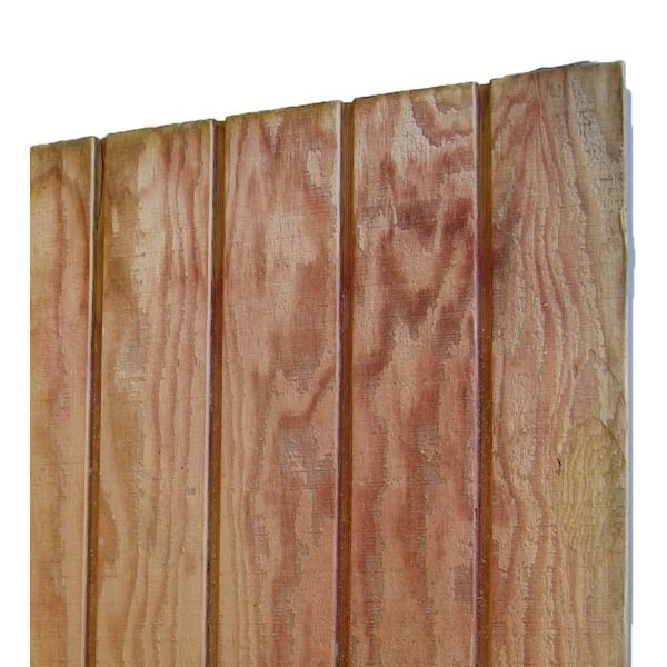 Unbranded 5/8 in. x 4 ft. x 8 ft. T1-11 8 in. On-Center Hi-Bor Pressure-Treated Plywood