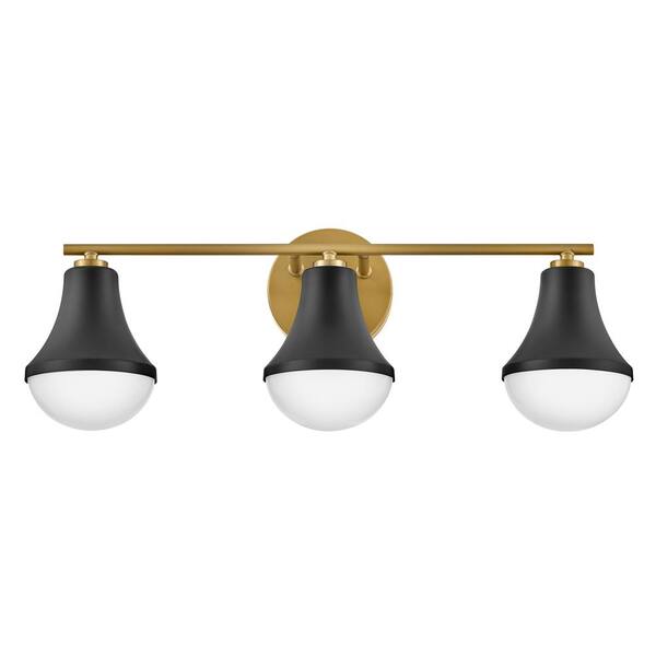 LARK - Haddie 24.0 in. 3 Light Black Vanity Light