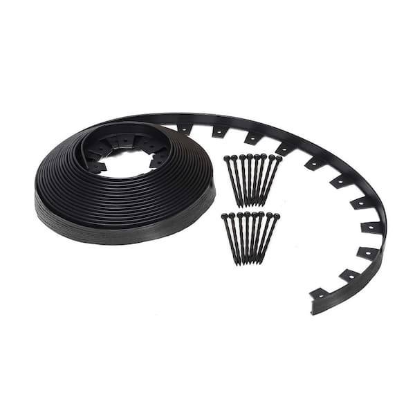 ProFlex 30 ft. L x 2.4 W x 1.7 in. H Black Heavy Duty Plastic No-Dig Landscape Edging Kit