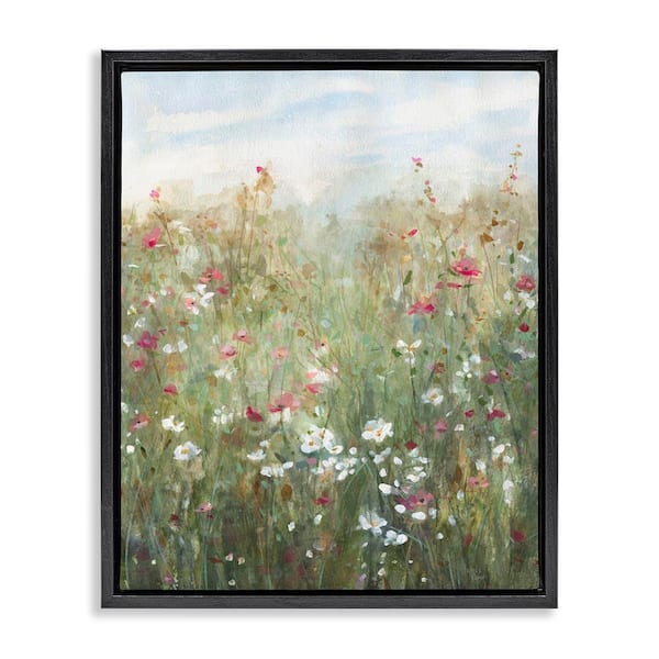 Stupell Industries Fragrant Wildflower Field by Jessie Perry Black Floater Frame Nature Graphic Art Print 21 in. x 17 in.