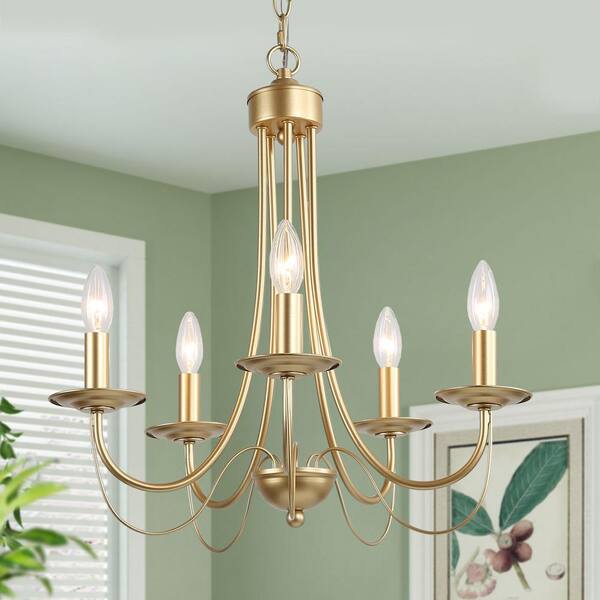 LNC Modern Gold Candlestick Chandelier 5Light Traditional Classic