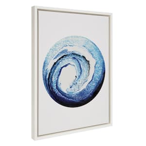 Abstract Round Ocean" by Xuzhou Xie, 1-Piece Framed Canvas Coastal Art Print, 18 in. x 24 in.