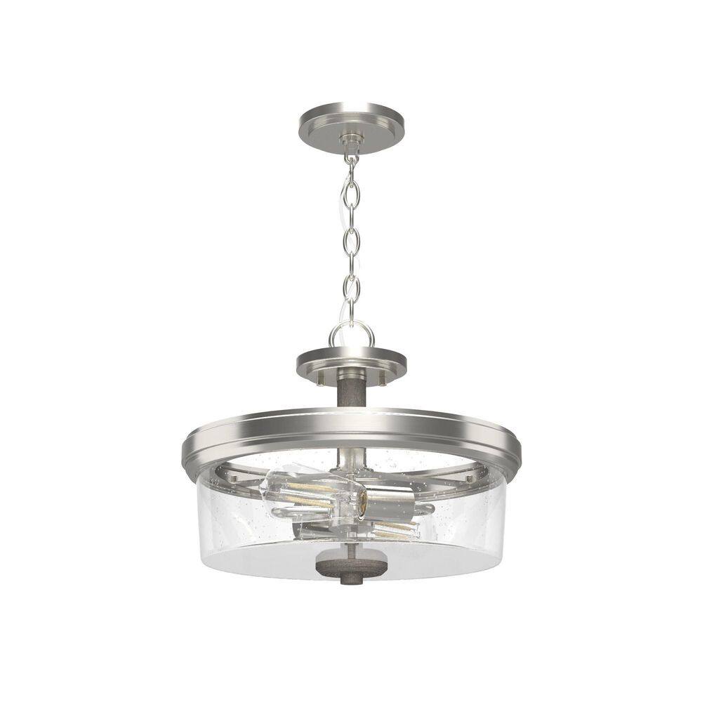 River Mill Brushed Nickel and Glass Semi Flush Mount Light