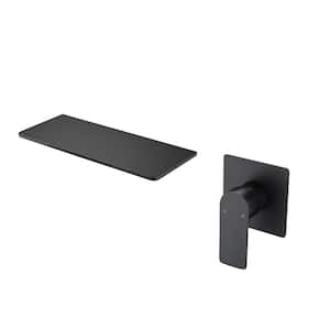 Waterfall Single Handle Wall Mounted Bathroom Faucet in Matte Black