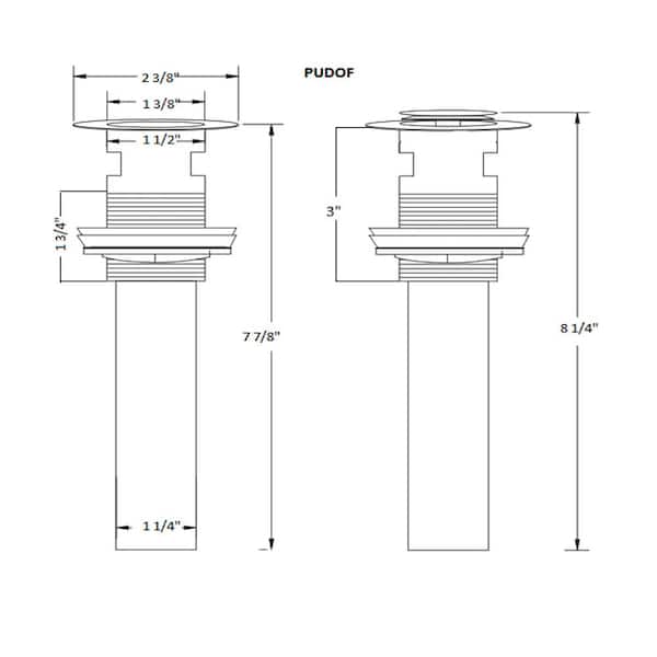 Dyconn 8 in. Pop-Up Drain with Overflow in Black PUDOF-BLK - The