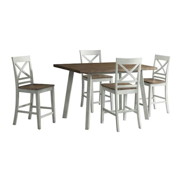 5 Piece Counter Height Dining Set Table, Chairs For Table Height Counter