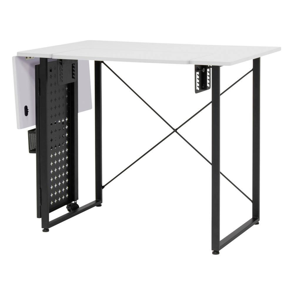 Graphite Black Pivot Sewing Table with Swingout Storage Panel