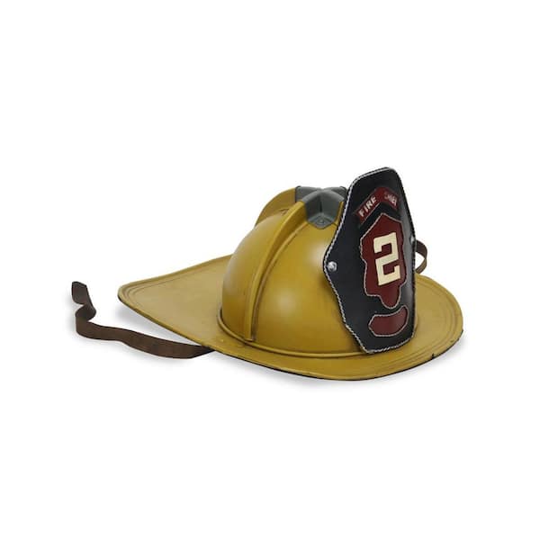 HomeRoots Metal Yellow and Black Hand Painted Fireman Figurine