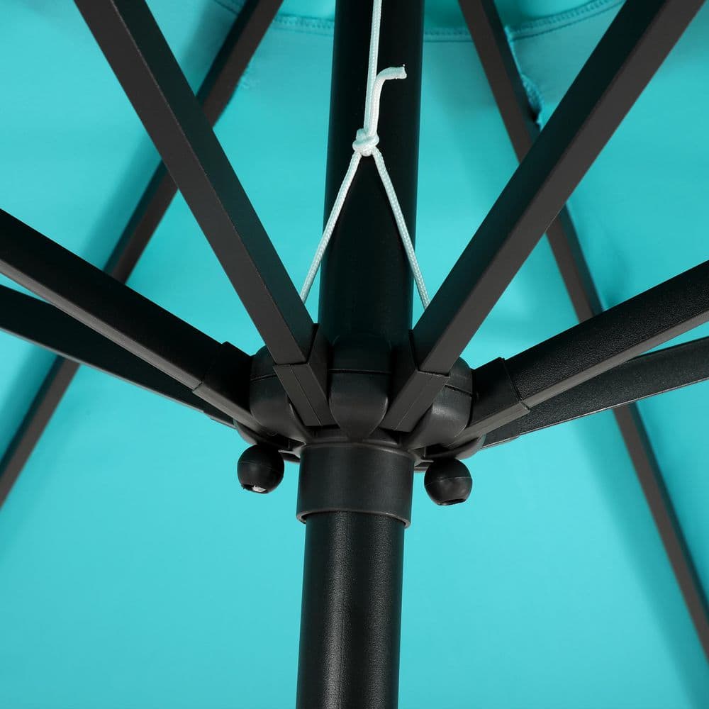 Turquoise 9-Foot Steel Patio Umbrella with Tilt and Crank