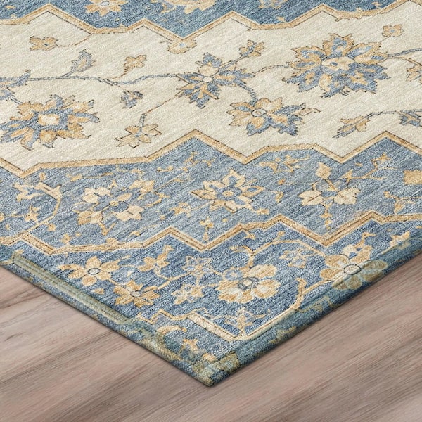 Chantille Machine Washable Indoor/Outdoor Abstract ACN3134 Denim 10 ft. x 14 ft. Area Rug