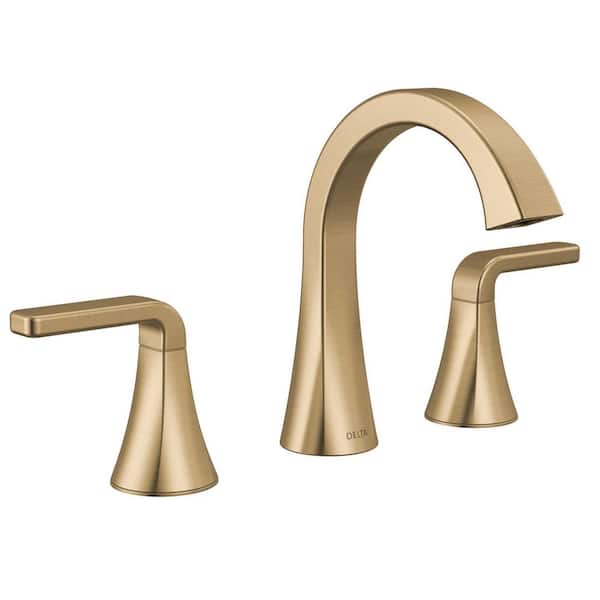 Lineax Gold 8 in. Widespread Double Handle Bathroom Sink Faucet in Champagne Bronze