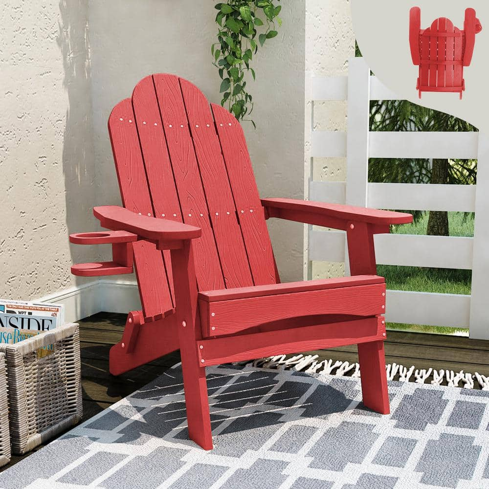 LUE BONA Amanda Red Recycled Plastic Poly Weather Resistant Outdoor   Plastic Adirondack Chairs Dpthd23021 10 64 1000 