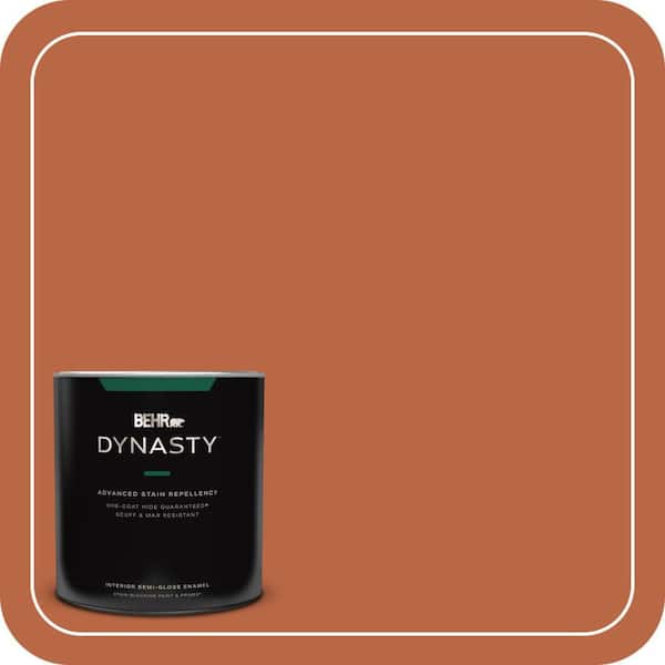 BEHR DYNASTY 1 qt. Home Decorators Collection #HDC-FL15-01 Pumpkin Drizzle Semi-Gloss Enamel Interior Stain-Blocking Paint & Primer