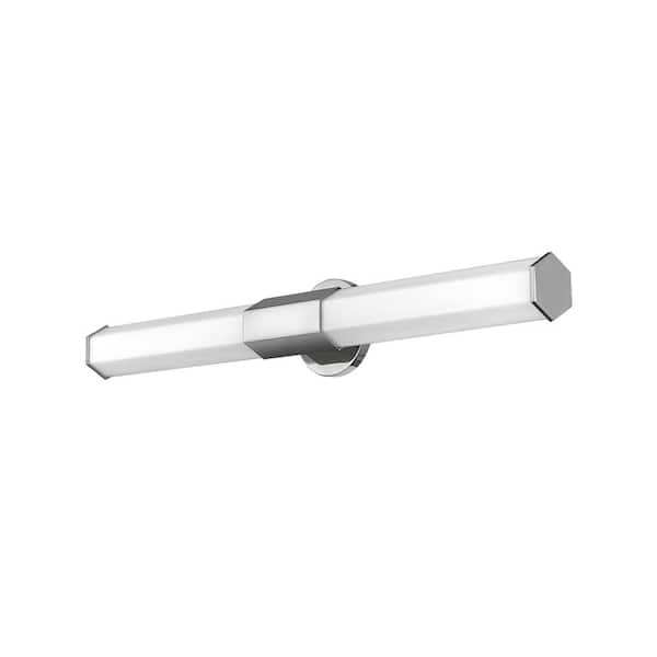 HINKLEY - Hinkley Facet 32 in. 3-Light in Polished Nickel Integrated LED Vanity Light with Invisimount 40-Watt Bath