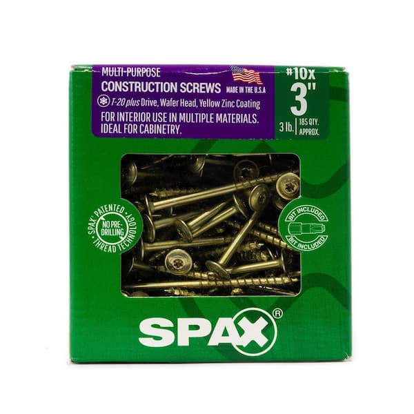 SPAX #10 x 3 in. Interior Wafer Head Wood Screws Cabinet Torx T