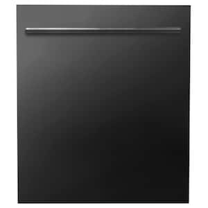 24 in. Top Control 6-Cycle Compact Dishwasher with 2 Racks in Black Stainless Steel & Modern Handle