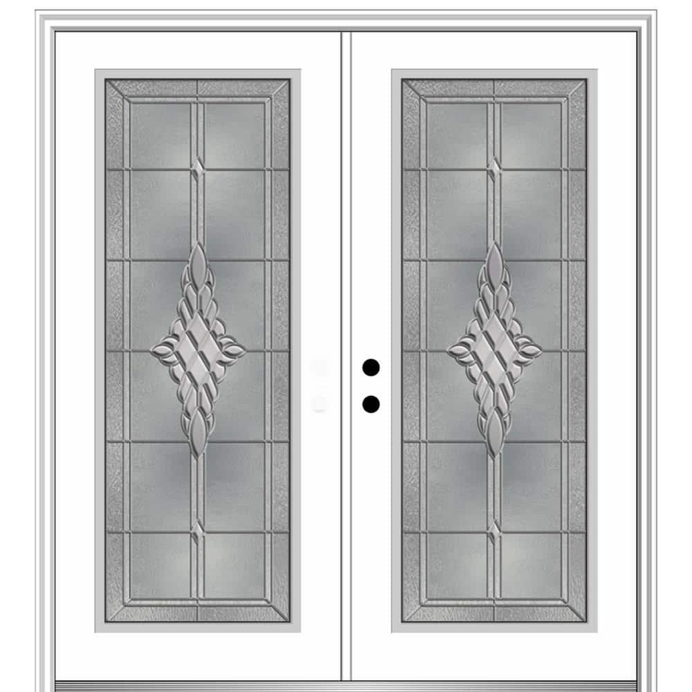 MMI Door 64 in. x 80 in. Grace Right-Hand Inswing Full-Lite Decorative ...