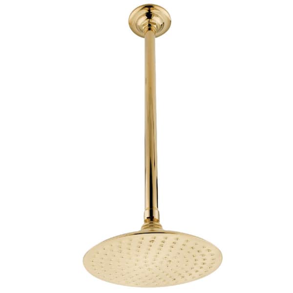 Kingston Brass 1-Spray 7.8 in. Single Ceiling Mount Fixed Rain Shower Head in Polished Brass