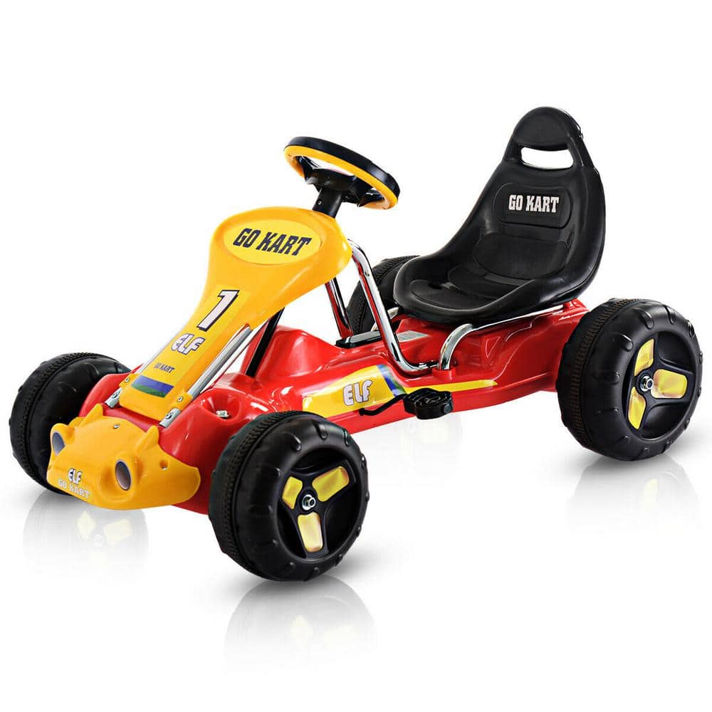 Costway Go Kart Kids Ride on Car Pedal Powered Car 4 Wheel Racer Toy Stealth Outdoor