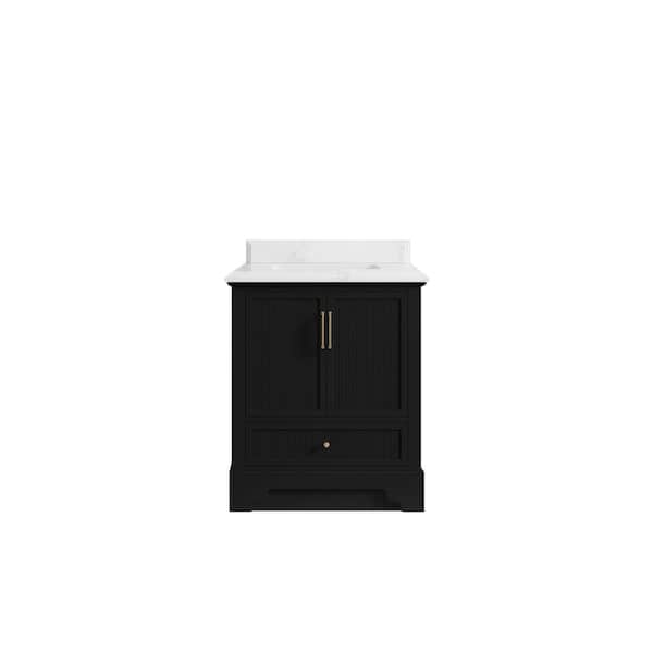 Willow Collections Alys 30 in. W x 22 in. D x 36 in. H Single Sink Bath Vanity Center in Black with 1.5 in. Empira Qt. Top