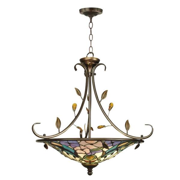 Dale Tiffany Peony 2-Light Antique Golden Sand Hanging Fixture