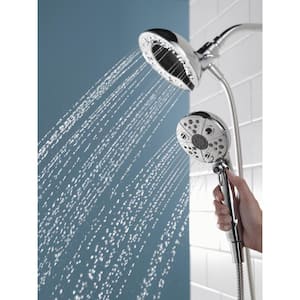 In2ition Two-in-One 5-Spray 6.9 in. Dual Wall Mount Fixed and Handheld H2Okinetic Shower Head in Chrome