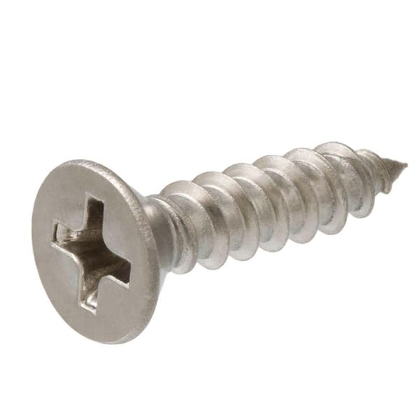Everbilt #12 x 3/4 in. Phillips Flat Head Stainless Steel Wood Screw (2-Pack)